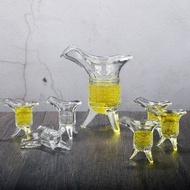 ∋ Antique Duke Cup Set Wine Glass Liquor Glass Ancient Three-legged Liquor Glass Retro Small Wine Glass Liquor CupFDGFT
