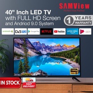 SAMVIEW 40 Inch Android 9.0 Smart Digital LED TV WITH FREEVIEW MYTV READY FHD 1920x1080p Ready
