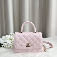 (Pre-loved) Chanel Mini 19cm Coco Handle in 22P Pink Caviar LGHW