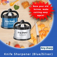 【AnySharp】Knife Sharpener (Blue/Silver) - Save your old knives make cutting easy again!