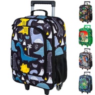 กระเป๋าเดินทางสำหรับเด็กกระเป๋าเดินทางล้อลากไดโนเสาร์พร้อมล้อเลื่อนสำหรับเด็กผู้ชาย-สีดำ