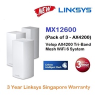 【Spot goods】Linksys MX12600 VELOP AX Intelligent Mesh Whole Home WiFi 6 System ( 3 Pack of MX4200 ) - Support VELO MESH gCCV