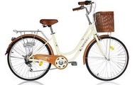 BAOLI SHIMANO 24吋6段變速 櫻花牛奶車~盛恩單車~