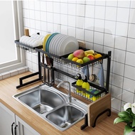 【AOTTO】升級款伸縮不銹鋼水槽瀝水架(廚房收納架 置物架)