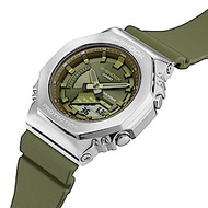 CASIO卡西歐 G-SHOCK 玩美時尚 橄欖綠 金屬錶殼 八角形錶殼 GM-S2100-3A_40.4mm