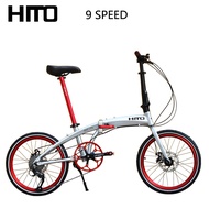 Hito Brand 9-Speed 20-Inch Folding Bicycle Aluminum Alloy 9-Speed Ultra-Light Portable Small Adult Men and Women