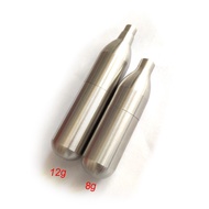 High Quality Stainless Steel Airsoft Refillable 12g 8g Unthreaded Rechargeable CO2 Gun Cartridge Gas Cylinder Adapter