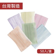 【憨吉小舖】【馬卡龍色/台灣製造】昌明生技 醫療平面兒童口罩 未滅菌-藍/粉/黃/綠/橘/紫(50入/盒)