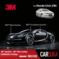 [3M Sedan Gold Package] 3M Autofilm Tint and 3M Silica Glass Coating for Honda Civic (FB), year 2011 - 2016 (Deposit Only)