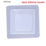 Italia 4pcs Stretch Reusable Food Storage Wrap Silicone Bowl Cover Seal Fresh Lids Film SG