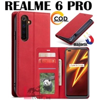 REALME 6 PRO FLIP PREMIUM DOFF LEATHER CASE MAGNETIC TANPA KANCING- SARUNG BUKU MAGNETIC TANPA KANCING UNTUK HP REALME 6 PRO
