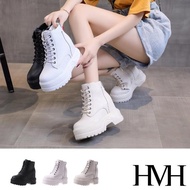 【HMH】厚底馬丁靴 內增高馬丁靴/百搭經典潮流厚底內增高短筒馬丁靴(3色任選)