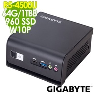 GIGABYTE BRIX GB-BRR5H-4500 迷你商用電腦(AMD R5-4500U/64GB/960SSD+1TB/W10P)