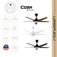 ALPHA COSA XPRESS 54"/40" 5 blade 4 Speed Super Bright 20W 3 LED Light AC Motor Ceiling Fan With Remote Control