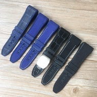 Watchband Suitable for FM Franck Muller Leather Watch Strap Men's Franck Muller V45 Silicone Nylon Black Blue Bracelet 28mm