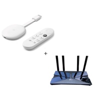 Google Chromecast(支援Google TV)-(白)+TP-LINK Archer AX23 AX1800 雙頻 Gigabit Wi-Fi 6 無線路由器