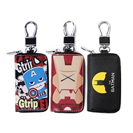 PU Leather Key Wallet Batman Iron Spider Man Superhero Key Case for Car Key Chain Bag Key Holder Cartoon Key rings Cover