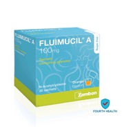 Fluimucil 100mg Acetylcysteine Granules - Orange flavour 30 sachets (Exp Oct 2022)