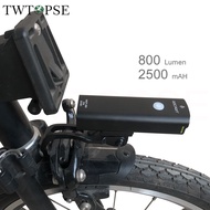TWTOPSE 800 400 Lumen Cycling Bike Bicycle Light With Holder For Brompton Folding Bike Bicycle Head Front Light Lamp 2500MAH LED USB Light For 3SIXTY PIKES Dahon