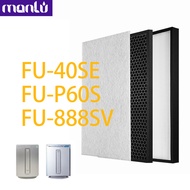 Manlu SHARP air purifier REPLACEMENT Filter สำหรับเครื่องฟอกอากาศ for SHARP FU-P60S FU-P40S FU-888SV FZ-P60SEFแผ่นกรอง sharp fu 40se p60s p40s 888sv  กรอง HEPA filter fu40se คาร์บอน