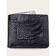 LZE3 Men'S Unisex Retro Wallet Pu Leather Polyester Zipper Snake Print Daily Outdoor Black