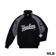 MLB-紐約洋基隊撞色立領內刷毛棒球外套-黑色(男)