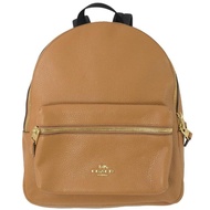 【COACH】熱銷新版浮雕LOGO全皮革手提後背包.咖(大款)