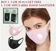 BUY 1 / 5 pcs Or 10 pcs and GET FREE 1,5,10pcs0 pcs 60ml Hand Sanitizer} Adult Anti Haze Mask Anti-dust Mouth Masks Windproof Mouth Face Masks 3D Fashion Reusable Mouth Face Mask With Valve Dust Masks / Ringgit Deals Online