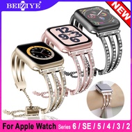 Women Diamond Watch Band For Apple Watch 6/SE Band 5 4 3 2 1 38mm 40mm 42mm 44mm สายนาฬิกา-Stainless Steel Strap women Diamond Bracelet watchbands for apple watch Series 6/SE/5/4/3/2/1