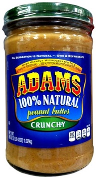 Adams 100% Natural CRUNCHY PEANUT BUTTER 36oz (2 Pack)