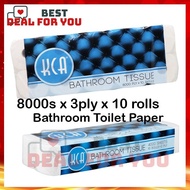 Toilet paper Bathroom Tissue (8000s x 3Ply X 10 Rolls) Premium Toilet Paper KCA