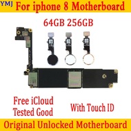 เยี่ยมมากบอร์ดของแท้สำหรับเมนบอร์ด Iphone 8,มาพร้อมกับ Touch ID แบบไม่มี Touch ID Logic Board สำหรับ Iphone 8แผ่น4.7นิ้ว