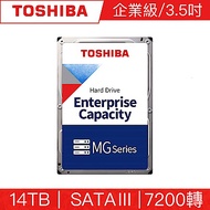 TOSHIBA東芝 14TB 3.5吋 SATAIII 7200轉企業級硬碟 五年保固(MG07ACA14TE)