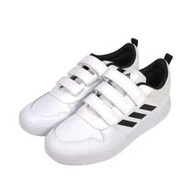 ADIDAS 女/童 TENSAUR C 魔鬼氈經典休閒復古鞋 白黑 - EF1093
