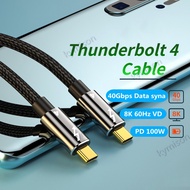 Thunderbolt 4 Cable USB4 40Gbps USB C Cable Type C PD 100W 8K Cable Data Transfer USB-C Cable for Macbook Thunderbolt 4 Cable