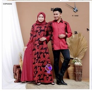 Gamis Batik Kombinasi Polos Mewah Couple