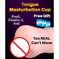 3D Mouth Oral Sex Toy Tongue Masturbation Cup Alat Lancap Lelaki Fake Pussy Alat Seks Masturbator Realistic Blow Job