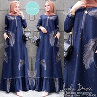 LEVINA DRESS gamis kaos diana denim premium / gamis kaos / gamis motif / gamis terbaru 2021 / gamis termurah / gamis muslim