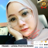 MURAH Frame kacamata GC 9691 + lensa anti radiasi min/plus/cyl - Hitam, frame saja