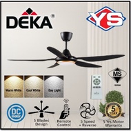Ceiling fan with light [READY STOCK] Deka 56  Ceiling Fan 5 Blades Fan Remote Control With LED Light DC2-313L