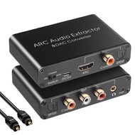 qhjT HDMI ARC Audio Extractor 192KHz DAC Converter ARC Audio Extractor Support Digital HDMI Audio to