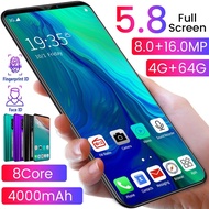 【hp terbaru 2021 murah】Reno3pro handphone promo RAM 6GB ROM 128GB 5.8inci or 5.0inci smartphone 4800mAh hp android termurah 4G SIM Ganda lte RINO3 V15 HD Full Screen Android 9.1 4G Net-work Phone 4+64GB Large Memory MTK6763