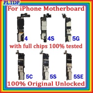 เมนบอร์ด Iphone 4 4S 5 5C 5S 5Se,ของแท้100% ปลดล็อคสำหรับ Iphone 5S 5SE ไม่มีบอร์ดตรรกะ ID สัมผัสทดสอบ