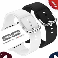 ซิลิโคนอ่อนนุ่ม Apple Watch band สำหรับ series5 44mm 40 M สำหรับ Smart I Watch STRAP Series 321 42mm 38mm แทนที่อุปกรณ์เสริมสร้อยข้อมือ