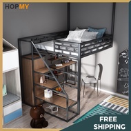 PromotionFactory procurementHOPMY Loft Bed Frame Iron Bed Loft Bed Duplex Two-story Single Bed Space