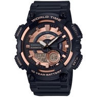 【CASIO 卡西歐】十年電力運動雙顯錶(AEQ-110W-1A3VDF)