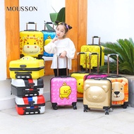 MOUSOON กระเป๋าเดินทางสำหรับเด็ก,กระเป๋าล้อลากขนาด18นิ้วเคสถือขึ้นเครื่องลายการ์ตูนกระเป๋าเดินทางสำหรับเด็ก