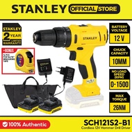 STANLEY Hammer Drill Driver 12V With 2x1.5Ah Battery + 1 Charger (10mm 400-1500Rpm 1.5Ah) SCH121S2-B1