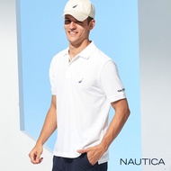Nautica 男裝繽紛LOGO短袖POLO衫-白