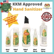 KKM Approved Hand Sanitizer Liquid Spray 75% Alcohol KKM/NPRA Certified! FDA with Aloe Vera Extract